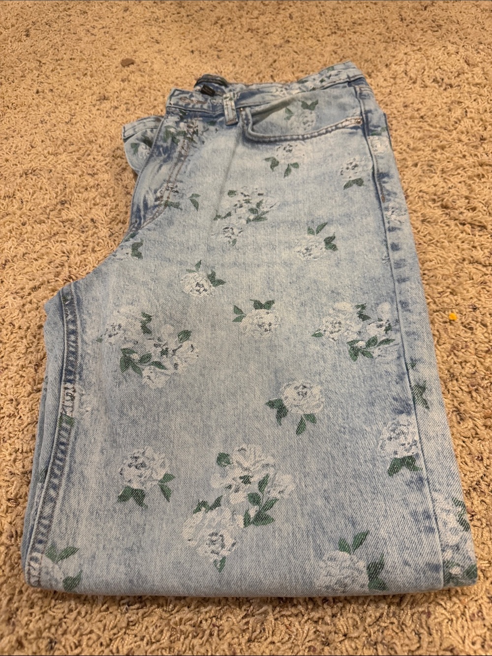 Light Blue Floral Print Women’s Jeans